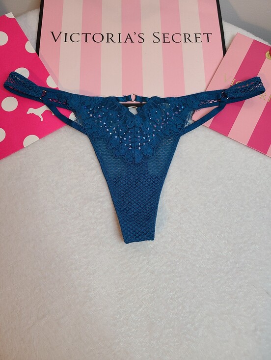 Victoria's Secret Other - Rare Y2K Victoria's Secret Sexy Rhinestone Fishnet Thong Panty Size M